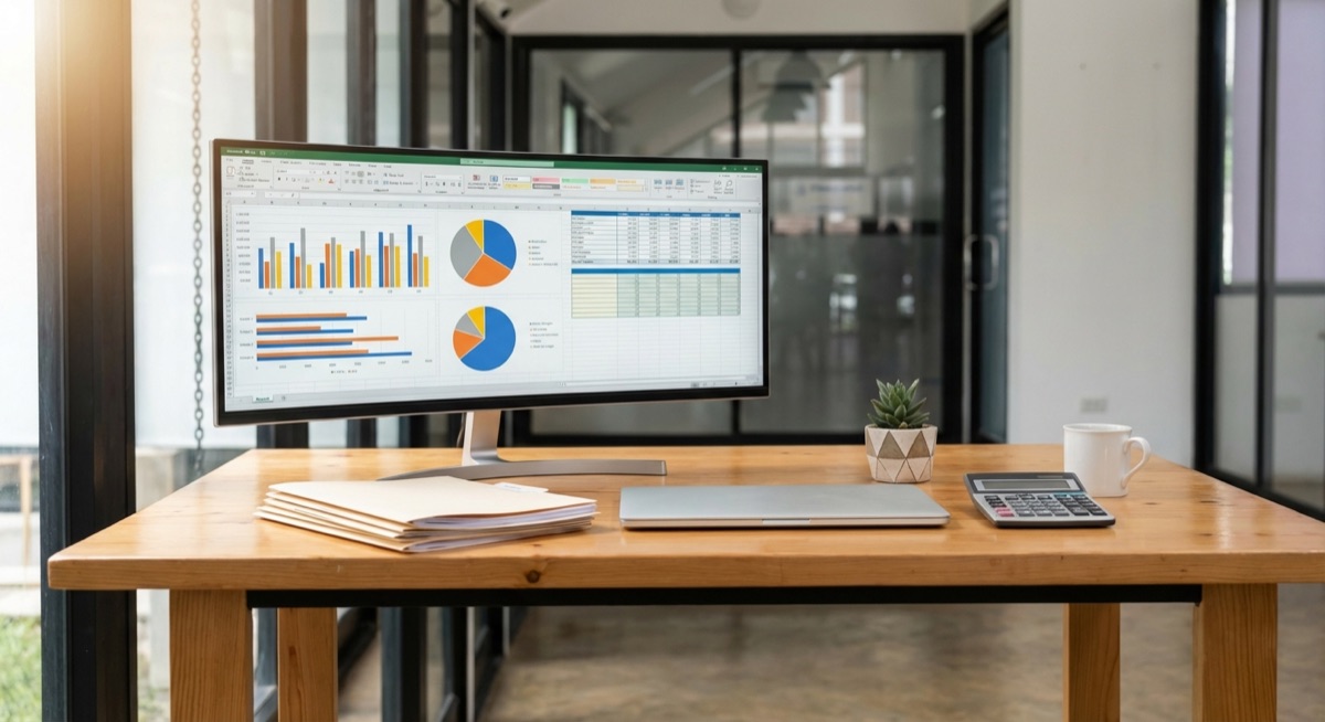 Professional accounting workspace